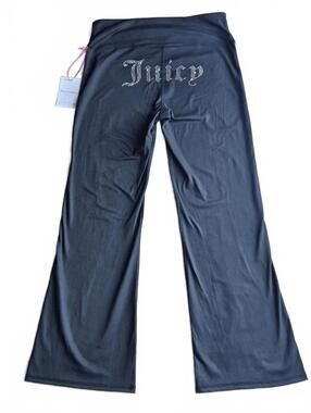 Juicy Couture Sport Straight Leg Leggings Rhinestone Black Size Large NWT D/89